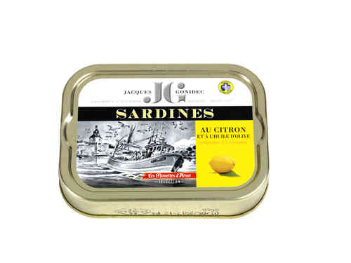 Sardinen in Olivenöl extra mit Zitrone - Jacques Gonidec 115g