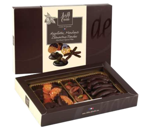 Geschenkbox mit kandierten Früchten & Mendiants - Ile de Ré Chocolats170g